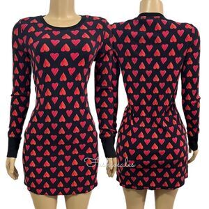 Victoria’s Secret Cozy Thermal Hearts Long Sleeve Ribbed Sleep Shirt Dress